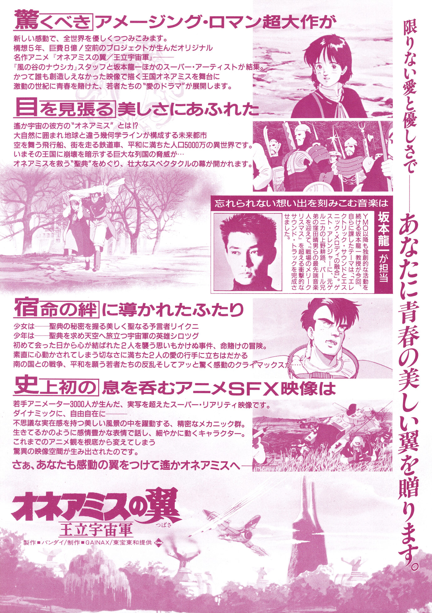 王立宇宙軍 オネアミスの翼［映画チラシ 裏面］
